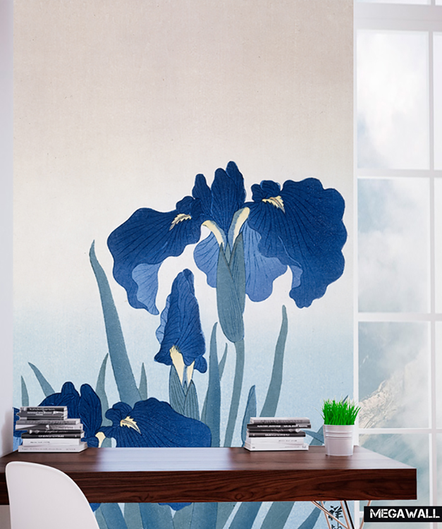 Irissen blue - Behang