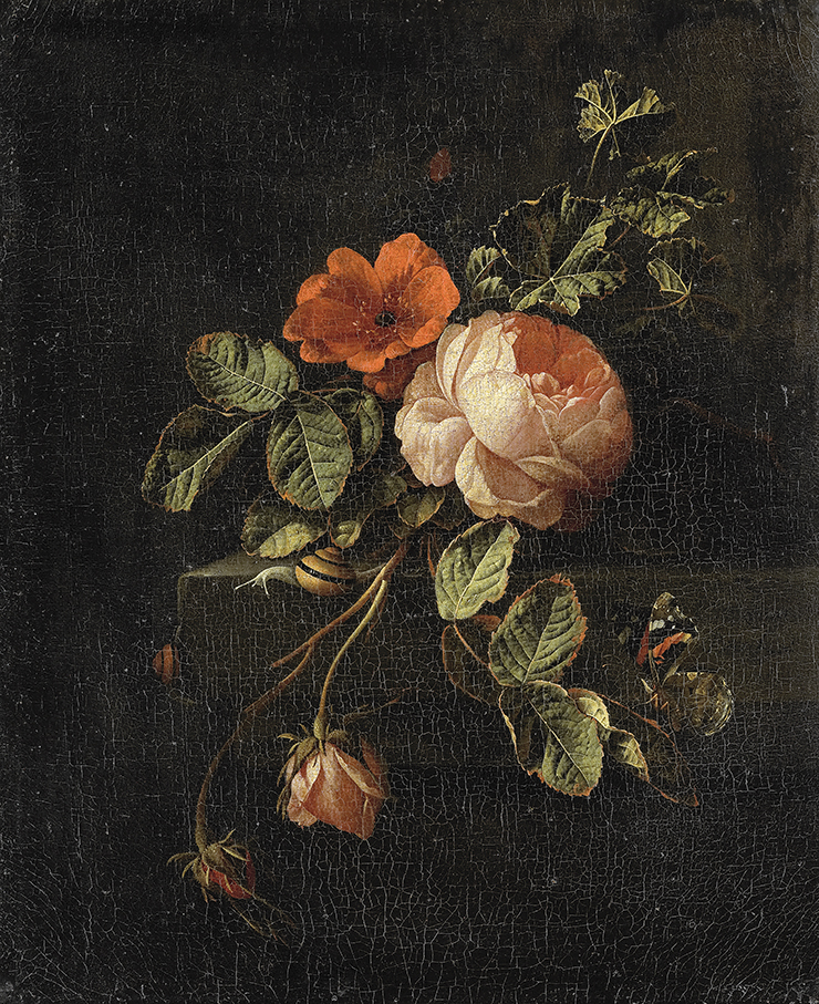 Still life with roses - Wallcover
