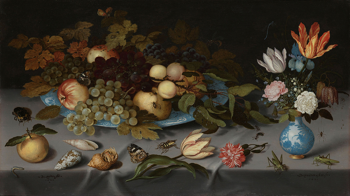 Still life with fruits and flowers - Wallcovers