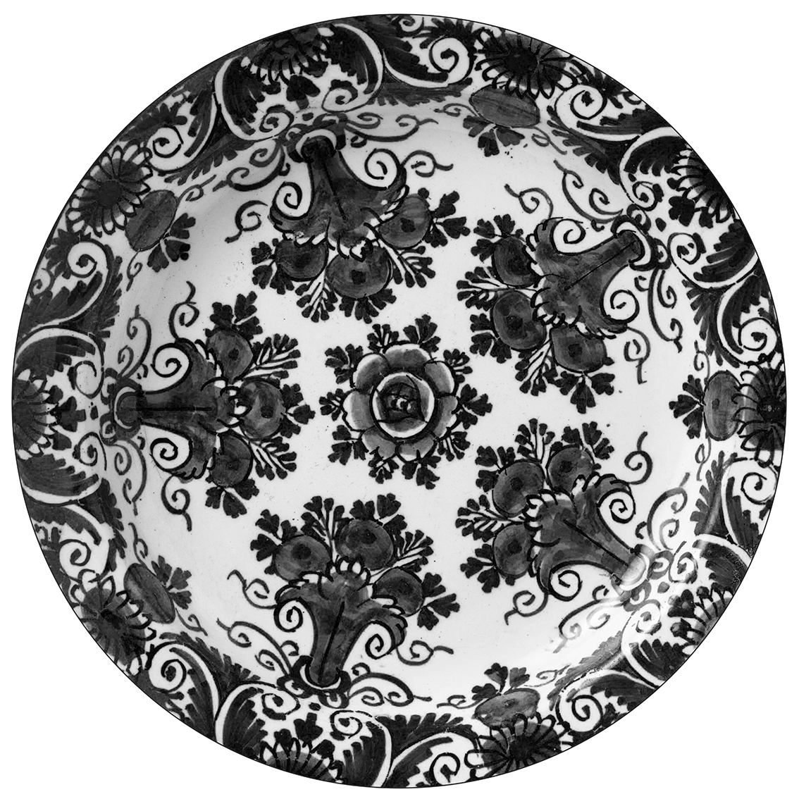 Delft Blue wallpaper circle - Art on wallpaper circle