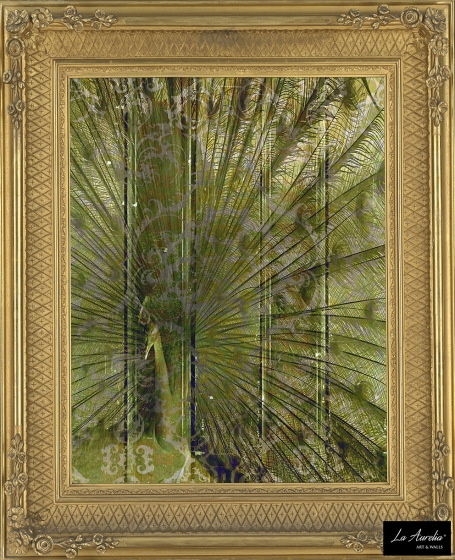 Wallpaper Elegance Green - Framed