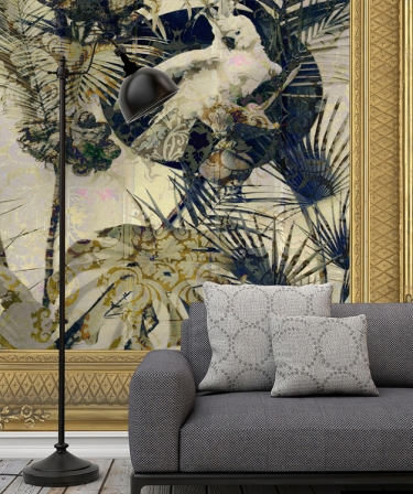 Wallpaper Exotic Yellow - Framed