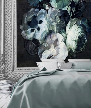 Wallpaper Fleur Blue-Framed