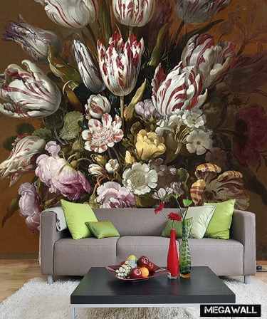 Still life with flowers 3 - Wallcover
