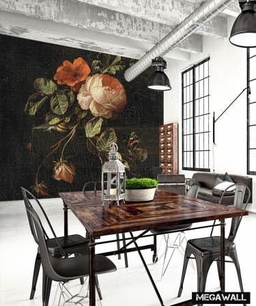 Still life with roses - Wallcover