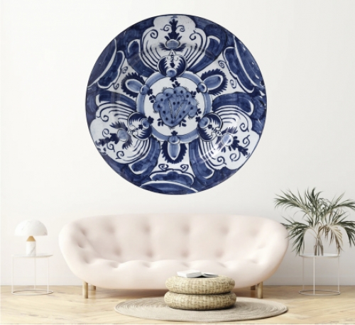 Behangcirkel Delfts Blauw - Fantasy