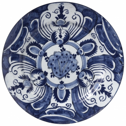 Wallpaper Circle Delft Blue - Fantasy