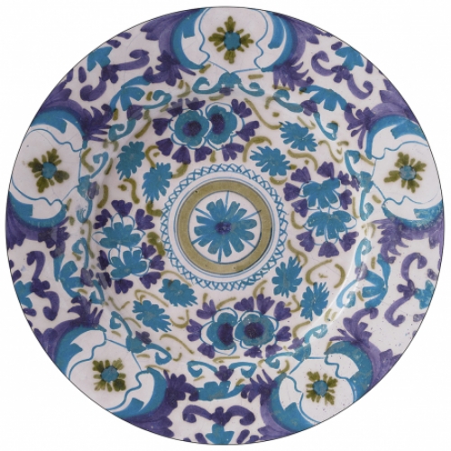 Wallpaper Circle Delft Blue - Multicolor (blue)