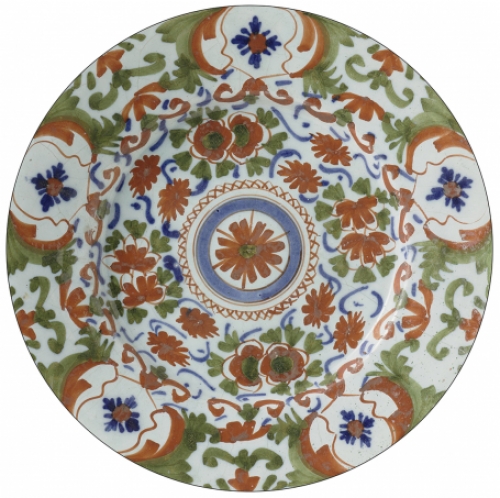 Wallpaper Circle Delft Blue - Multicolor