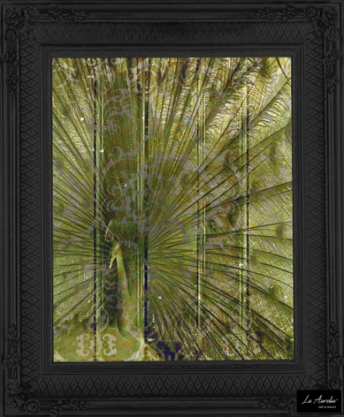Wallpaper Elegance Green - Framed