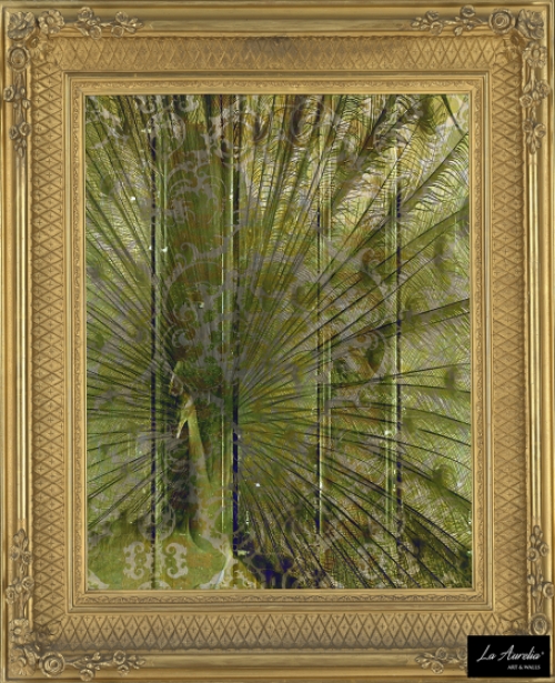 Wallpaper Elegance Green - Framed