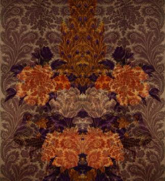 Wallpaper Midnight Flowers - orange