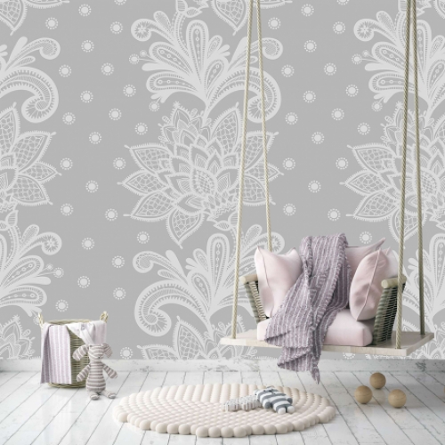 Baby Bloom - Mural Grey