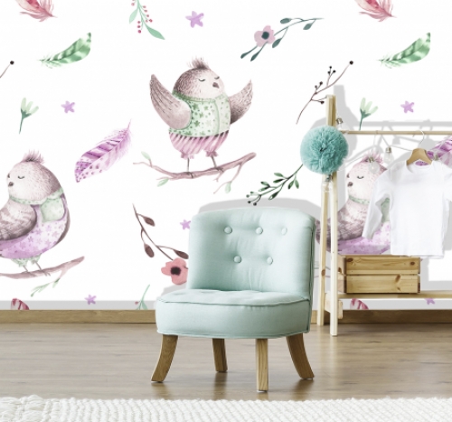 Bird Song  - Mural Pink